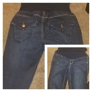 3/$20 Euc ladies fade to blue maternity jeans